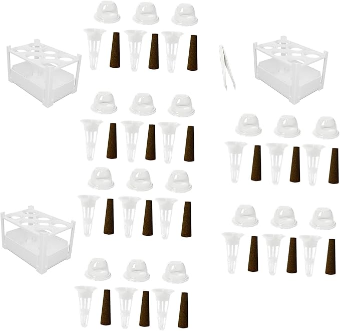 HouseVibe Hydroponics Growing System 6 Hole Indoor Garden Kit Portable Planting Container for Herbs Vegetables Market Balcony Office- 3 Set