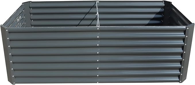 6x3x2FT Metal Raised Garden Beds Galvanized Raised Garden Bed Box Planter for Vegetables Flowers Herb Succulent Gray