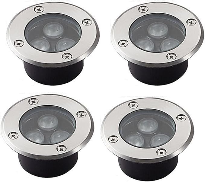 4PCS Underground Light LED - 3W Outdoor Spotlight Ultra-Thin Recessed Patio Light IP67 Waterproof Landscape Lights Built-in Floor Lamp for Sidewalk/Garden(Blue12V)