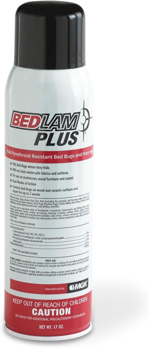 MGK Bedlam Plus® | Fast-Acting Bed Bug Spray Aerosol | Insecticide Spray | for Indoor Use on Mattresses Wood Furniture and Carpets | 17 Ounce Can