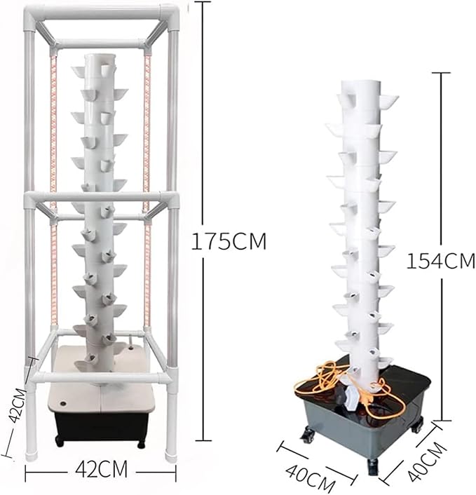 Hydroponic Systems - Aeroponic Tower Garden with LED Grow Lights - Hydroponics Growing System for Indoor Gardening - Grow Herbs Fruits &amp Vegetables