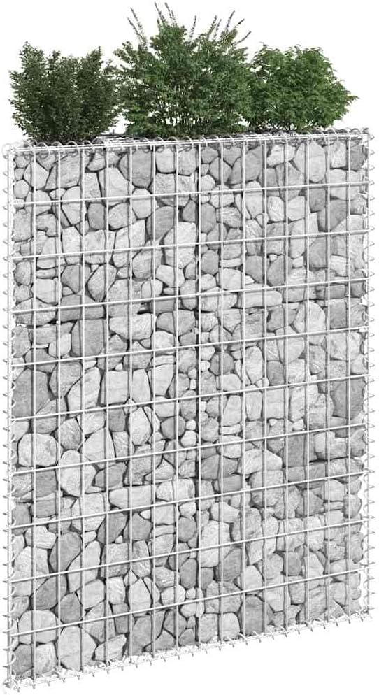 Galvanized Steel Trapezium Gabion Raised Bed Gabion Planter Steel Fencing Wire Patio Flower Plant Bed Basket Stone for Backyard Patio 31.5x7.9x39.4-895
