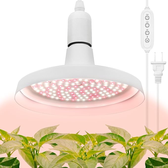 Hanging Grow Lights for Indoor Plants 30W Full Spectrum with Timer and 16.4FT Power Cord Pendant Plant Lights for Indoor Growing Large Tall Plant Garden Flowers Greenhouse
