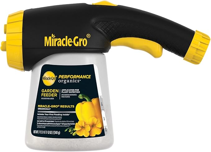 Miracle-Gro Performance Organics Garden Feeder 12 oz. - Includes First Feeding of Miracle-Gro Performance Organics Plant Nutrition Inside - Feed Vegetables Flowers and Herbs While Watering