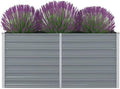 Outdoor Garden Raised Bed Galvanized Steel Metal Outdoor Garden Raised Planter Box for Flowers Vegetables Fruits Herbs Gray 63x31.5x30.3 -AA