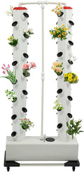 Hydroponics Growing System56 Plants Indoor Vertical PlanterSmart Garden Planter Towerwith Movable Large Water Tankfor Garden