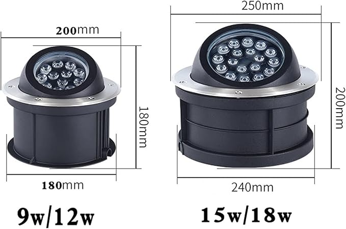 Adjustable Landscape Lights Recessed LED Outdoor Spotlight IP67 Waterproof Spotlights for Illuminating Palm Trees Stone Walls