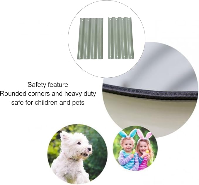 2pcs Raised Garden Bed Panels 304 Stainless Steel Rubber Oval Large Patio Ground Planter Box Metal Raised Planter Bed Kit for Home School Farm Agricultural Sites (Light Green)