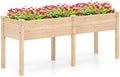 Giantex Raised Garden Bed Elevated Wood Planter Box with Drain Hole Gardening Planter Raised Bed for Planting Vegetables Flowers Succulents Herbs73 Lx23 Wx30 H