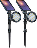 Solar Spot Lights Outdoor2.5W Solar Panel and Bright 2 in 1 Waterproof Solar Powered Landscape Spotlights Wall Light for Garden Patio Yard Flag Pole PoolWarm Light6 pcs (White Light 4 pcs)
