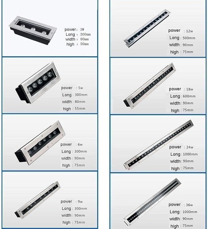 Ground LED Landscape Lights - Rectangular Underground Light Outdoor Buried Lights Led Recessed Ground Spotlight Outdoor Garden Floor Lamp Waterproof Path Lighting Floor Lamp