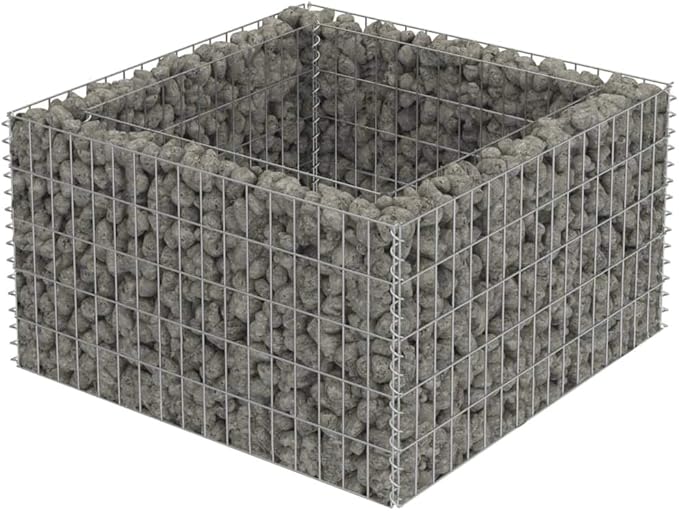 Outdoor Garden Gabion Basket Planter Raised Vegetable BedSteel Garden Decoration Raised Bed Galvanised Steel 35.4x35.4x19.7