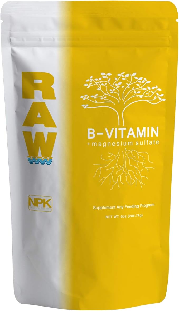 RAW B Vitamin 8oz - Essential Plant Growth Booster with B Complex and Magneseum Sulfate - Promotes Healthy Development Increased Yield and Enhanced Nutrient Absorption