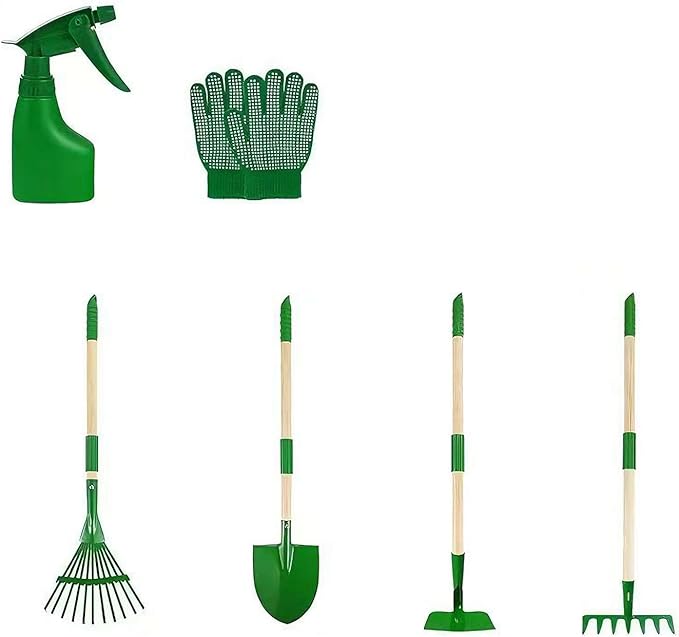 7 Divisions Fun Educational Tool Set for Juvenile Gardeners to Develop Responsibility Coordination and Nature Love ABS and Wood Tools