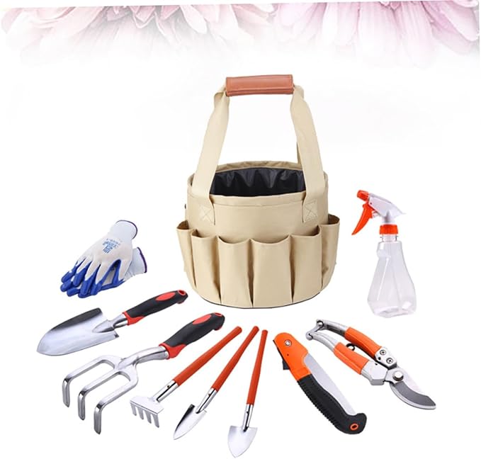 10pcs Aluminium Alloy Garden Tools Set Gardening Supplies Shovel Rake Gloves More for Planting and Weeding for Gardening Enthusiasts