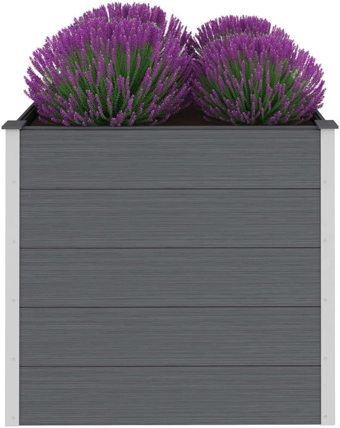 SKM Garden Raised Bed WPC 39.4x39.4x35.8 Gray