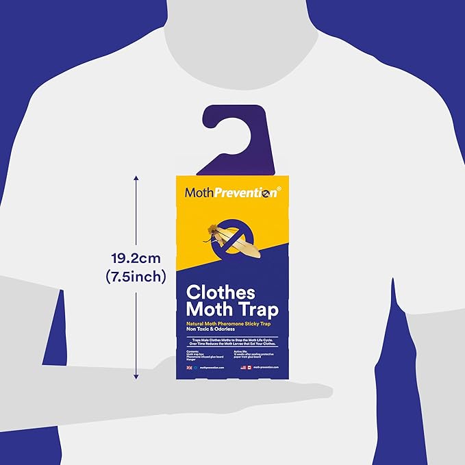 Powerful Moth Traps for Clothes &amp Closets | Refillable 3-Pack | Odor-Free &amp Natural | Moth Pheromone Traps for House &amp Clothing