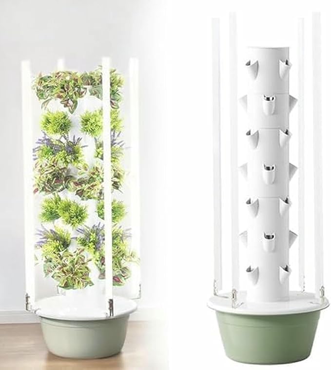 Indoor Hydroponics Growing System Vertical Tower Automated Aeroponics Tower Garden Aquaponics Growing Kits Herb Garden-*