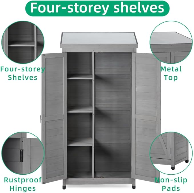 Sturdy Outdoor Raised Garden Bed for Vegetables Flowers and Herbs – Easy Assembly Wooden Planter Box with Solid Construction (Outdoor Storage Cabinet)