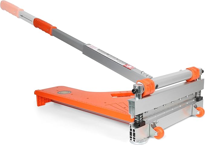 13 Pro.Floor Cutter-No DustNo NoiseNo Electricity. Multi-Angle Cuts for LaminateVinylWood &amp MorePro. ALU Long Leverage HandleLonglife HSS BladeSafe &amp Easy to Use! Orange &amp Wheeled