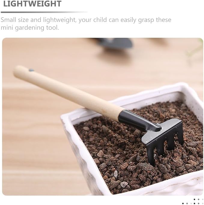 Sosoport 10 Sets Mini Tool Shovel Indoor Plant Gardening Tools Wooden Handle Weeding Trowel Digging Trowel for Flower Soil Planting Succulent