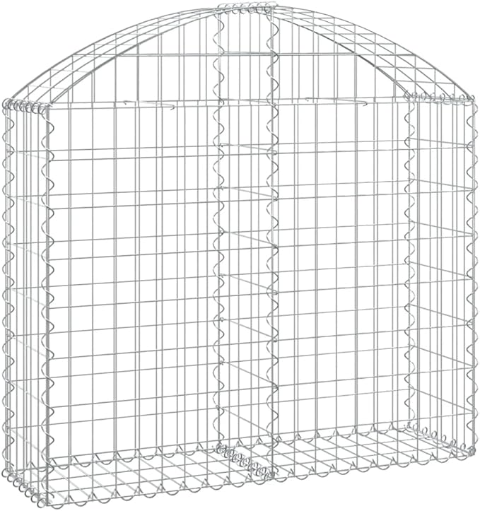 Gabion Basket Silver Galvanized Iron Rectangular Medium 39.4x39.4x11.8in Durable Outdoor Planter for Garden Beds Noise Reduction