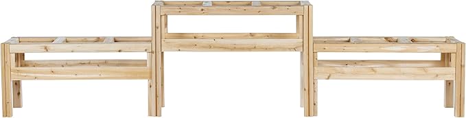 Greenes Fence Two-Tiers Nine Bucket Elevated Cedar Wood Garden Frame 125 in. x 16 in. x 30 in. - Made in USA with North American Cedar