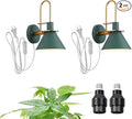 Hook Type Wall Mounted Plant Light Full Spectrum 4500K 10W Adjusted Angle &amp Light Beam Range 15°-60° Modern Green Metal Wall Lamp for Indoor Growing Plants Flowers 2 Pack