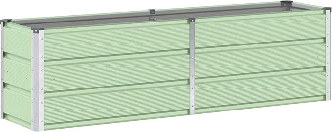 Steel Raised Garden Bed for Gardening Metal Planter Box for Vegetables Fruits Flowers 62.99 x 15.75 x 17.72 in Green -458