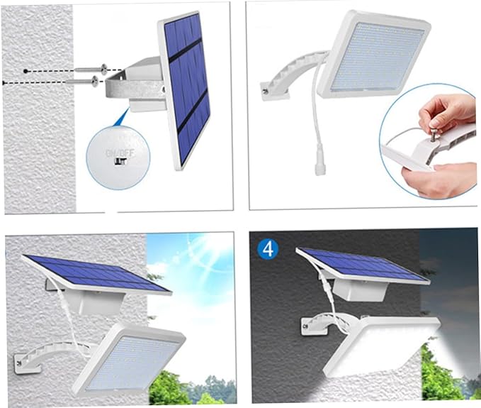 Solar Wall Lamp Practical Split Garden Light for Patio Courtyard and Stairway Illumination White