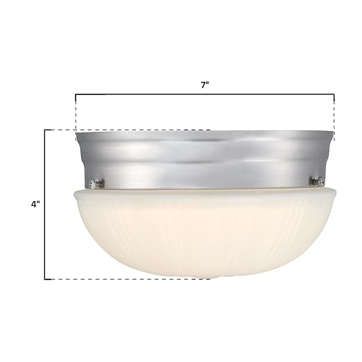 Westinghouse Lighting 6137000 Lakehurst Traditional One-Light 7 Inch 10 Watt LED Indoor Flush Mount Fixture with Color Temperature Selection Brushed Nickel Finish Frosted Glass Shade