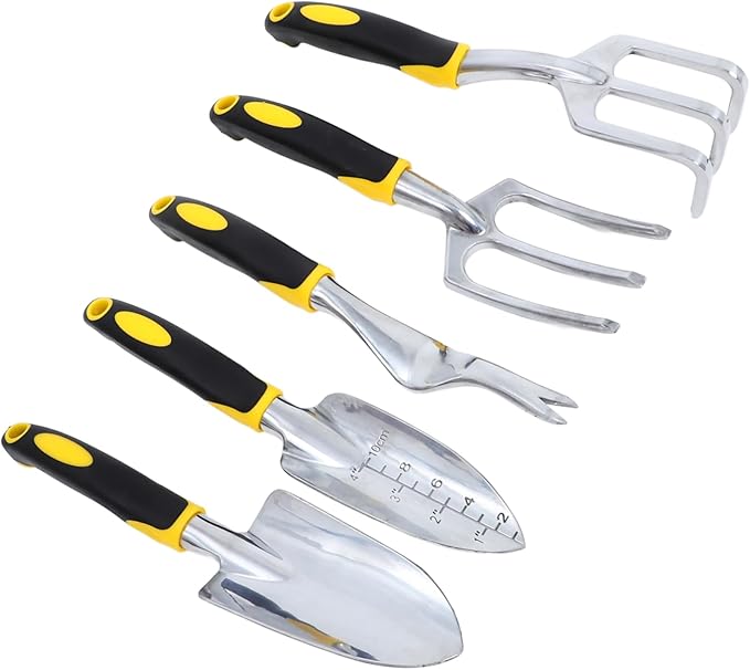 POPETPOP 1set Garden Tools Set Handle Shovel Hand Trowel Spading Fork for Planting Ergonomic Grip for Gardening Indoor Plant Care