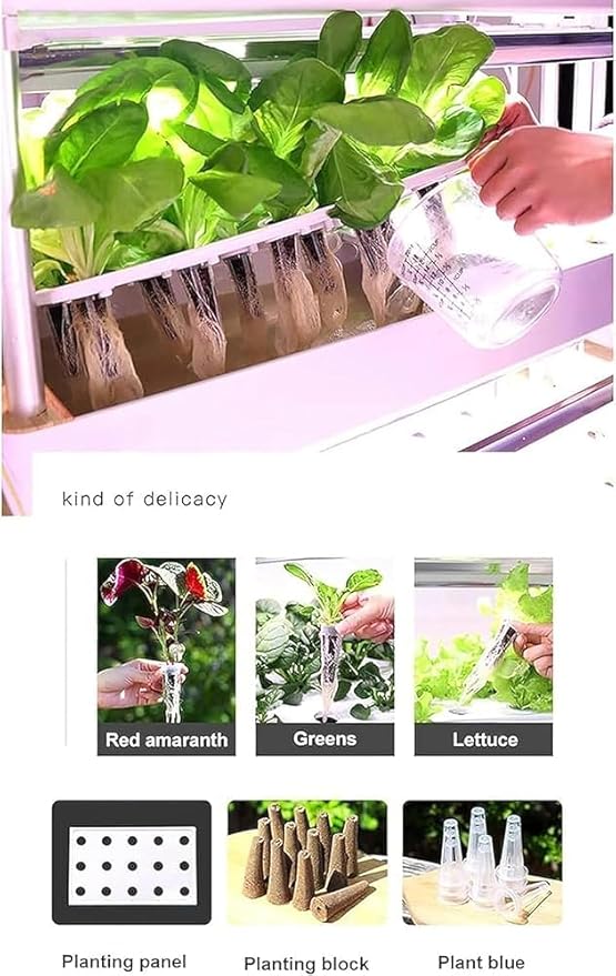 Hydroponic Growing Kits Garden Hydroponic Growing System ｜48/64 /90/120 Planting Spaces PVC Vegetables Hydroponic Grow KitIndoor Gardening Systemfor Herbs Fruits and Vegetables