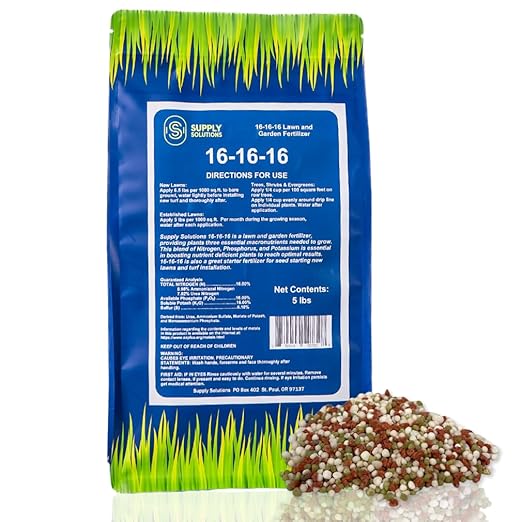 Supply Solutions 16-16-16 Complete Lawn &amp Garden All Purpose Granular Fertilizer - The Ultimate Plant Food for Lush Greenery &amp Vibrant Blooms - for All Plants Vegetables Fruits and Berries