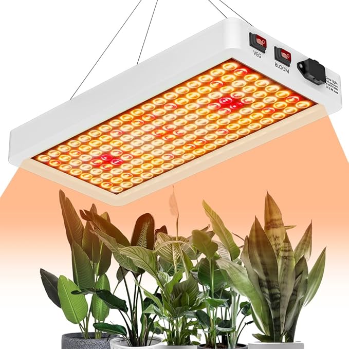 800W LED Planting Grow Lights With 288 Chips Each Providing UV/IR Light To Replicate Sunlight Featured With Veg/Bloom Settings &amp Adjustable Dimming Fits 100-277V Wide Voltage Equipped With US P