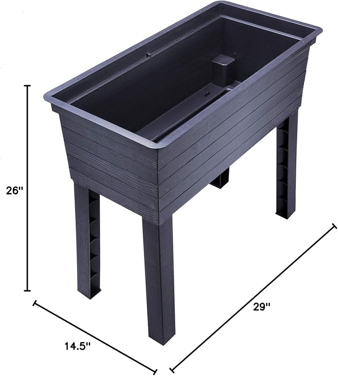 Exaco 645140/1 Balcony Raised Bed Planter and Protective Cover Anthracite