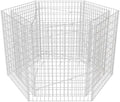 vidaXL Hexagonal Gabion Raised Bed Outdoor Planter Gabion Basket for Gardening Patio Backyard Flower Bed Silver Galvanized Steel