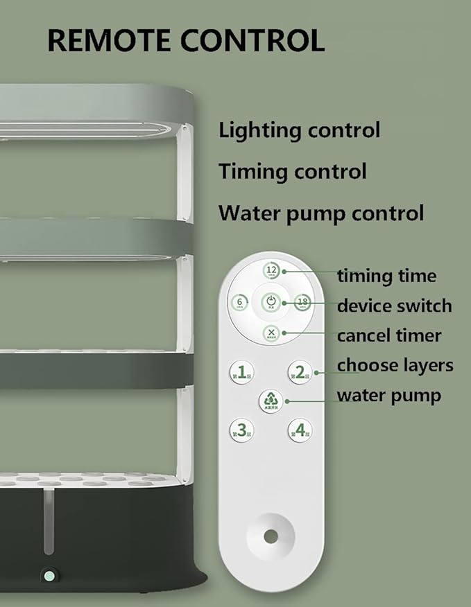 48 Pods Hydroponics Growing System Adjustable Hydroponics Growing Kits with LED Grow Light Automatic Timer Hierarchical Control Indoor Garden Planter for Home Office