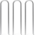 MySit 12 Inch 50 Pack Heavy Duty U Shaped Garden Stakes 11 Gauge Galvanized Fence Stakes Landscape Staples Metal Yard Stakes for Ground Drip Hose Inflatables Outdoor Decorations