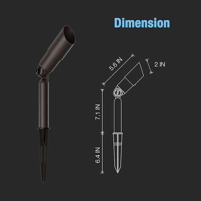 GOODSMANN Landscape Lighting Low Voltage Path Lights 2PK 10W 25 Lumens Halogen Outdoor Lights with 2PK 20W Halogen 176 Lumens Spotlight with Metal Stake and Cable Connector