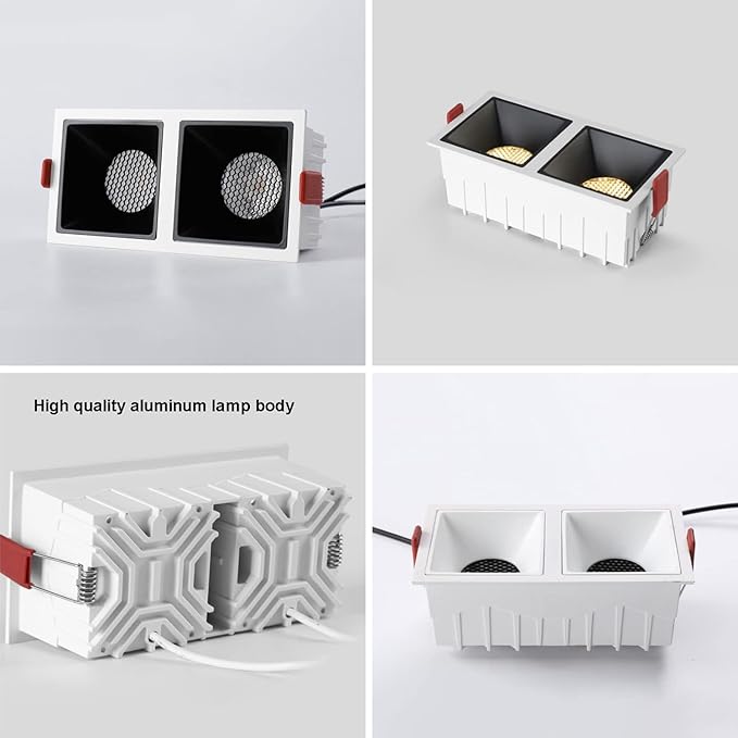 Led Spotlight Square Flush Mount Downlight2 * 7w 95ra Accent Spotlamp AlumiExpression artistique m Housing Directio l Spotlights for Gallery Living Room Corridor