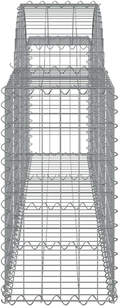 Gabion Basket Set of 3 Silver Galvanized Iron Large Rectangular Metal Planters for Outdoor Plants 78.7x78.7x11.8 Inch Raised Garden Beds