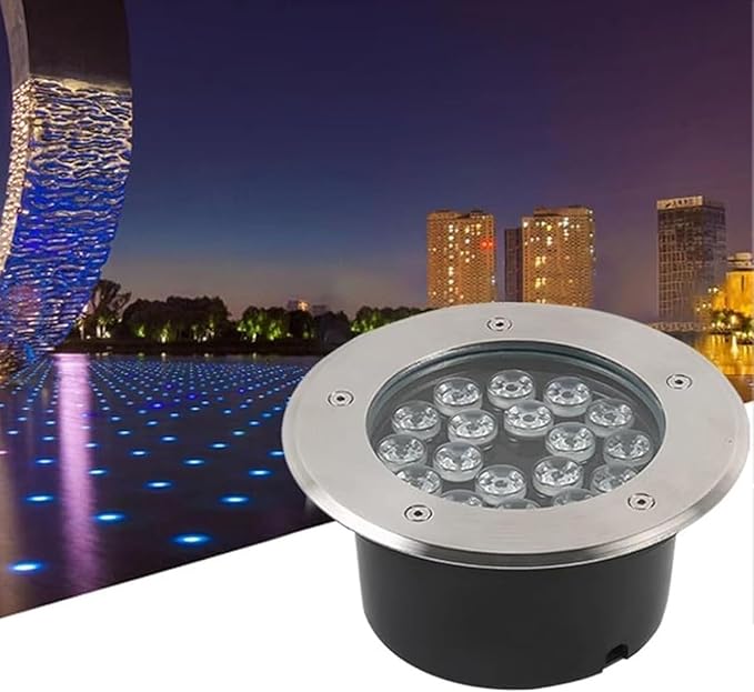 Underground Light LED - Embedded LED Underground Circular Light Panel IP67 Waterproof Stainless Steel Spotlight Low Voltage Floor Lighting Tool Suitable for Red 12W