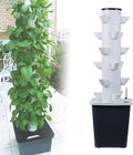 Vertical Hydroponic Tower Growing System KitHydroponics Tower System Hydroponic Tower Garden Irrigation Pump And Movable Water Tank For Indoor And Outdoor Herbs Fruits And(Size:6 Layers 30 Holes)