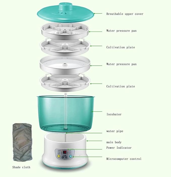 Bean Sprouts Machine Fully Automatic Seed Sprouting Kit Small Smart Large-Capacity Yellow Mung Bean Sprouts Cultivating and Planting Machine for Household-1/