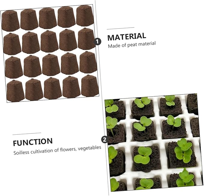 Happyyami 60pcs Rapid Breeding Plant Growing Blocks Moisturizing and Fat-retaining Starter Cubes for Home Factory Use