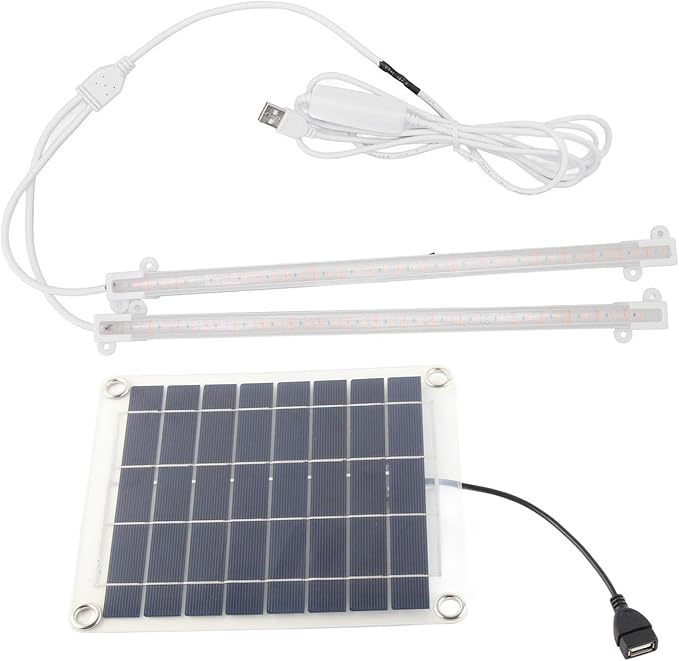 Solar Plant Grow Light Plant LED Grow Light Strip for Balcony Greenhouse Herbs Vegetables Flowers (20w)