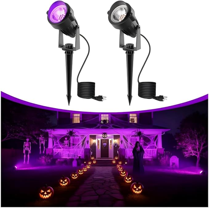L LOHAS LED Halloween Spotlight Orange 1Pack + Purple 3Pack
