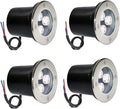 4 Pack Round Outdoor Buried Lamp - 3W Ground LED Landscape Lights IP67 Waterproof Recessed Spotlight Garden LED Beam Spotlight for Terrace Path Garage Yard IWhite Light 3W(12V)