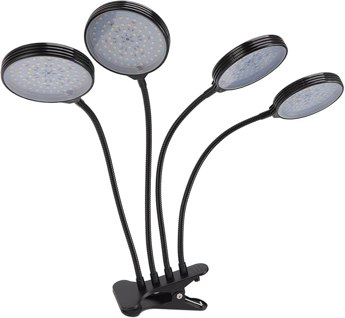 LED Grow Light 60W 4 Head LED Plant Growing Lights USB Power Supply Clip On Grow Lamp with 5 Dimmable Light Modes for Indoor Plants